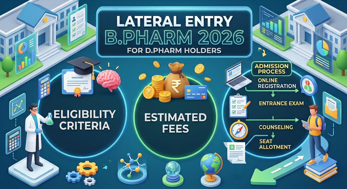Lateral Entry B.Pharm 2026  Eligibility, Fees and Process for D.Pharm Holders